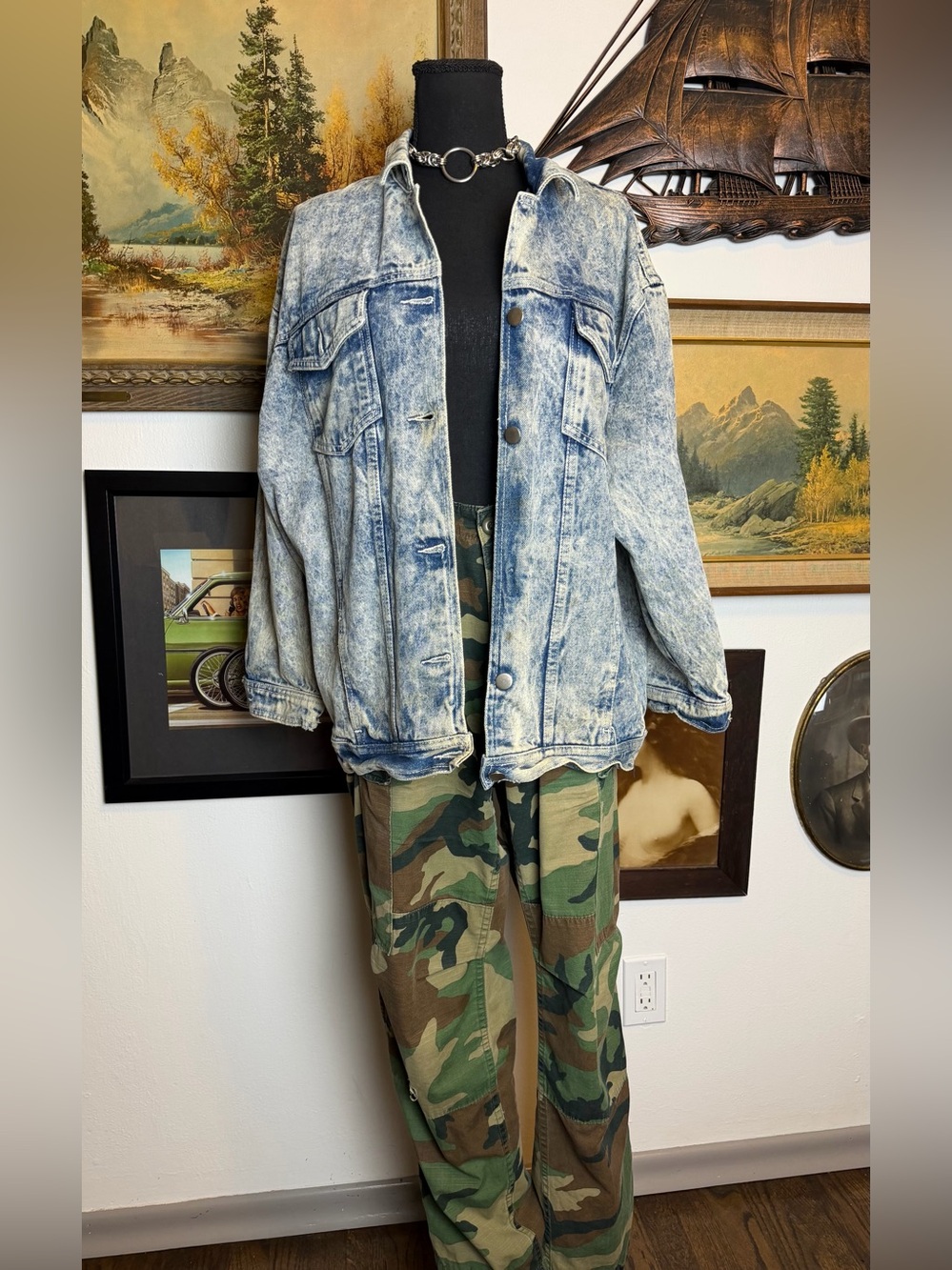 Vintage 1980s SEARS Acid Wash Levis Trucker Jacket Men's L